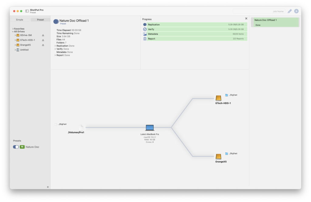 Job Flow Diagram in ShotPut Pro